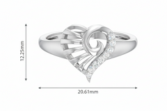 Heart Silhouette Symmetrical Spiral Diamond