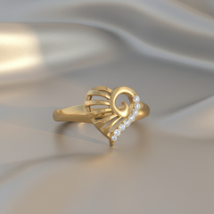 Heart Silhouette Symmetrical Spiral Diamond