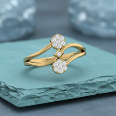 Triple Vertical Cluster With Center Stone Diamond