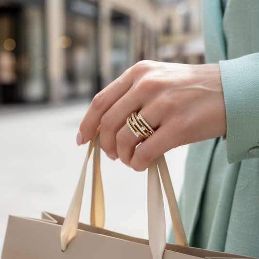 Tiered Diamond Linear Baguette Statement