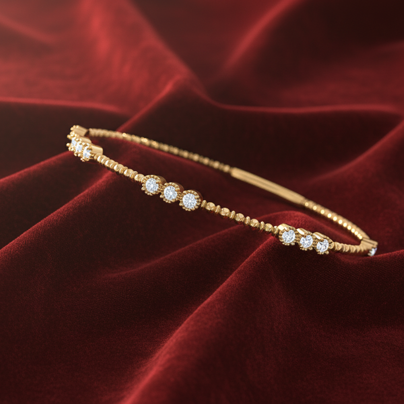 Beaded bezel Set Diamonds