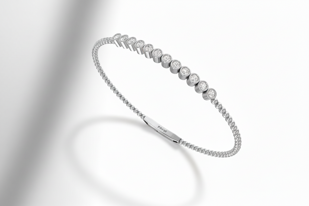 Beads with Bezel set Diamonds