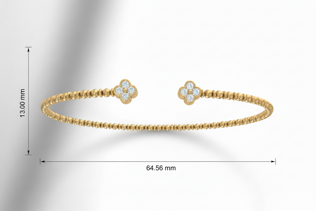 Two Flower Shape Pansak Clover Natural Diamond Glow