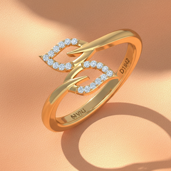 Nature-Inspired Diamond Dual Leaf Organic Flowing Botanical Feminine Graceful