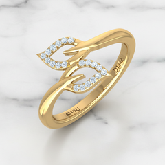 Nature-Inspired Diamond Dual Leaf Organic Flowing Botanical Feminine Graceful