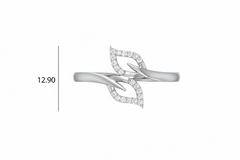 Nature-Inspired Diamond Dual Leaf Organic Flowing Botanical Feminine Graceful