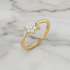 Geometric Petal Floral Seven Stone Diamond