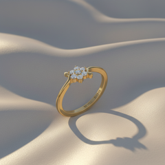 Geometric Petal Floral Seven Stone Diamond