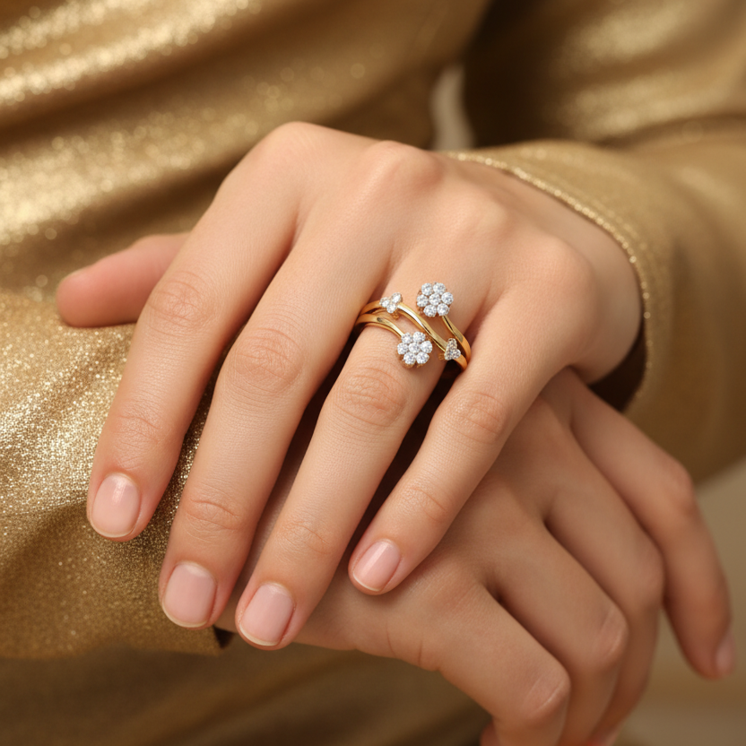 Modern Crossover Twin Floral Diamond