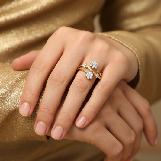Modern Crossover Twin Floral Diamond