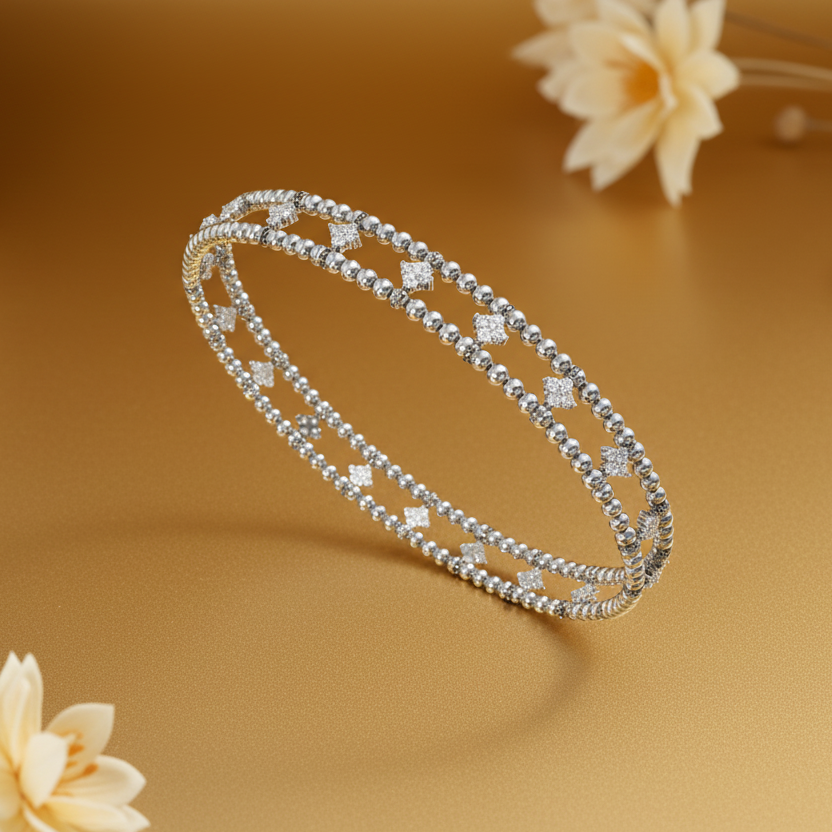 Double Row Beaded with Diamond