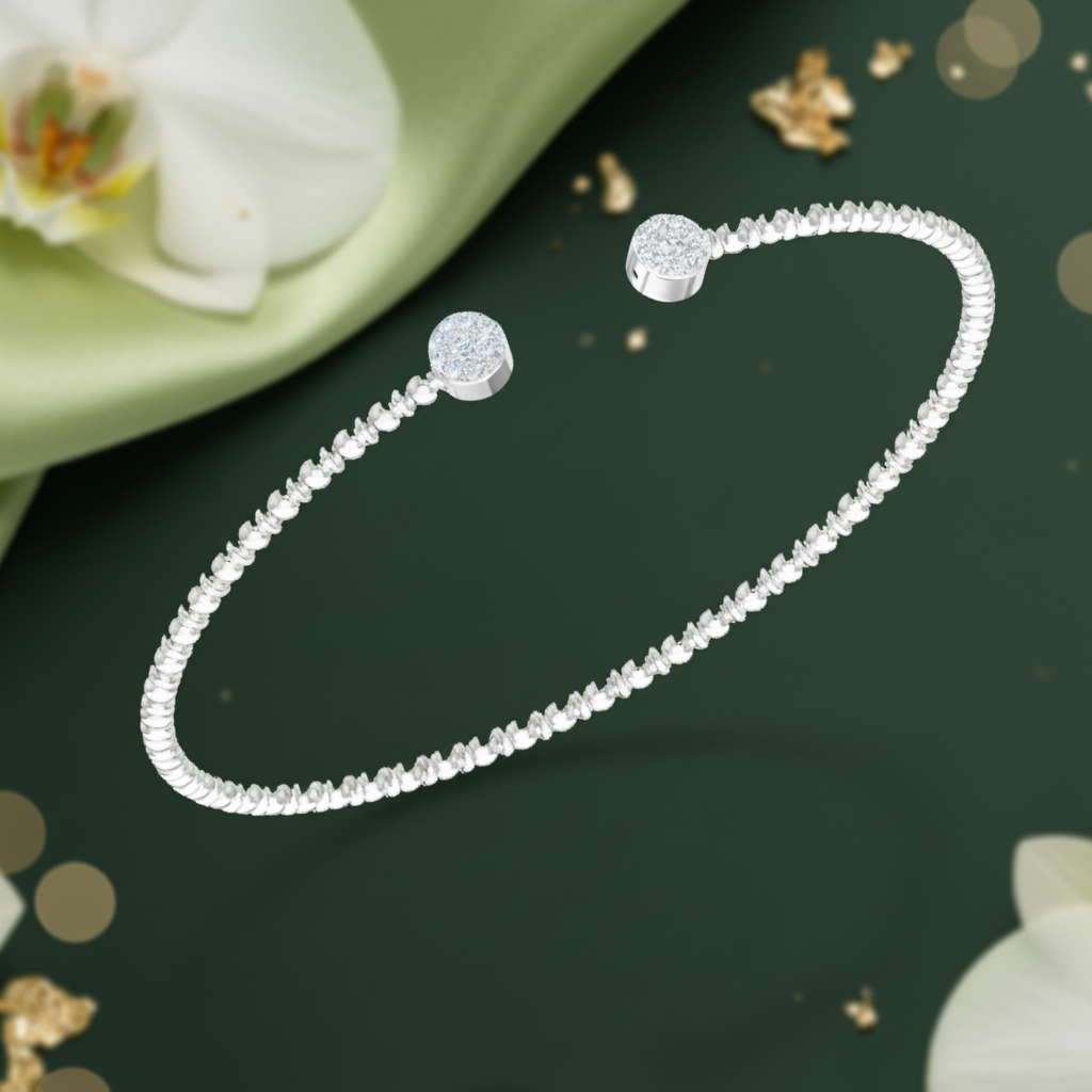 Beaded Open Cuff Diamond Opulence