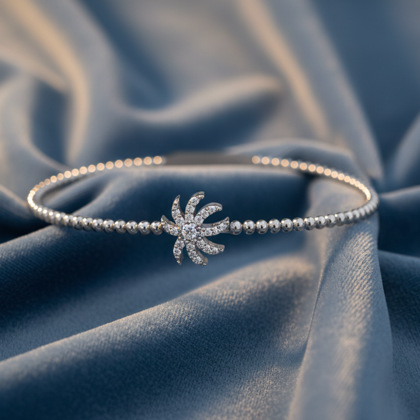 Floral Station Beaded Diamond Statement