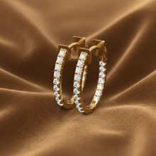 Load image into Gallery viewer, Diamond Mini Hoop Earrings