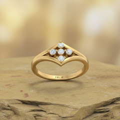 Delicate Star-Set Five Stone Diamond