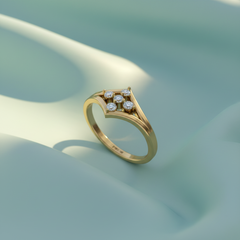 Delicate Star-Set Five Stone Diamond