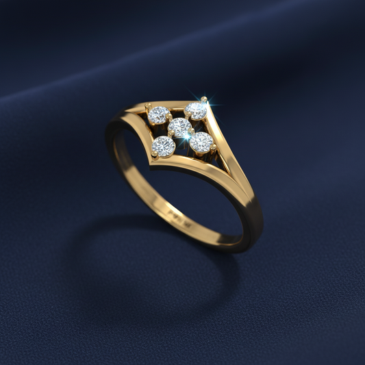 Delicate Star-Set Five Stone Diamond