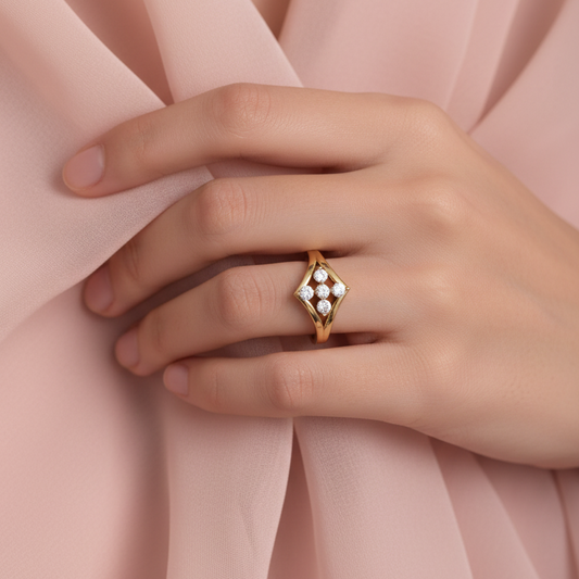 Delicate Star-Set Five Stone Diamond