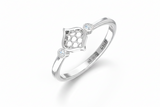 Geometric Cut-Out Open Work Two Stone Linked Diamond