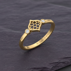 Geometric Cut-Out Open Work Two Stone Linked Diamond