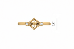 Geometric Cut-Out Open Work Two Stone Linked Diamond