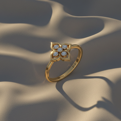 Geometric Leaf Petal Cluster Five Stone Diamond