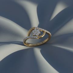 Crescent Halo Diamond Floral Bloom Sweeping Opulent Architectural Feminine