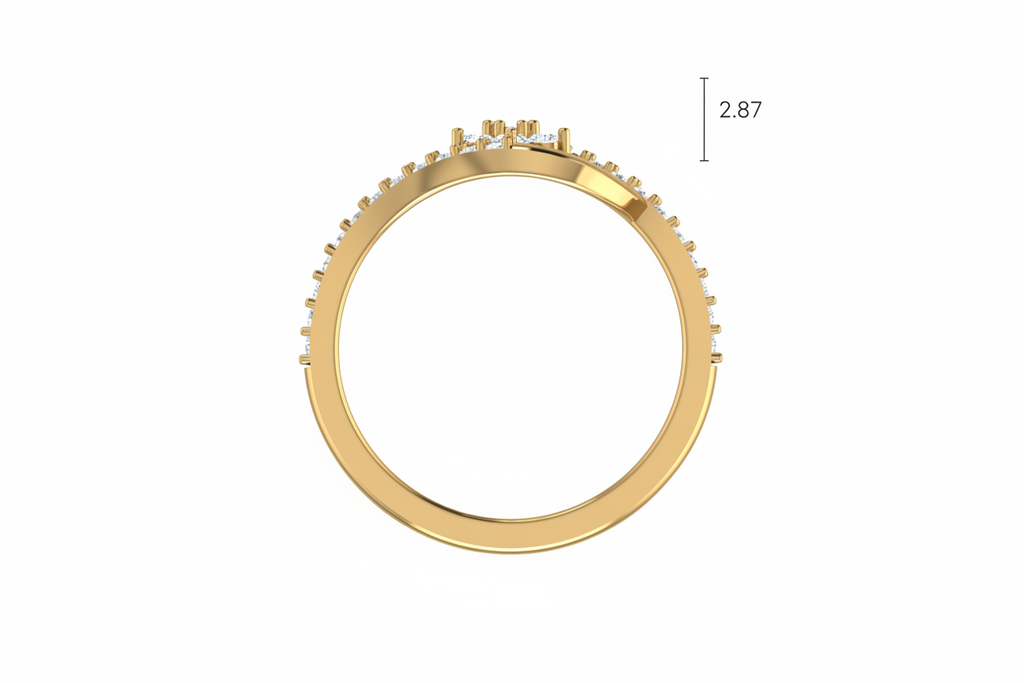 Curved Halo Diamond Floral