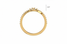 Load image into Gallery viewer, Curved Halo Diamond Floral