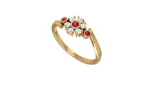 Load image into Gallery viewer, Ruby Bezel-Accented Floral Cluster