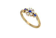 Load image into Gallery viewer, Sapphire Bezel-Accented Floral Cluster