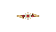 Load image into Gallery viewer, Ruby Bezel-Accented Floral Cluster