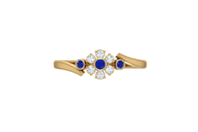 Load image into Gallery viewer, Sapphire Bezel-Accented Floral Cluster
