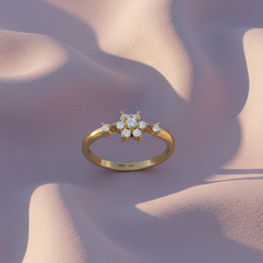 Modern Parallel Bloom Nine Stone Diamond