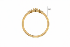 Modern Parallel Bloom Nine Stone Diamond