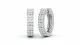 Two Row Diamond Huggie Hoop Earrings