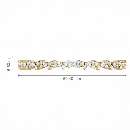 Opulent Diamond Asymmetric Tapered Cluster Sculptural Organic Graduated