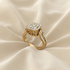 Cushion-Halo Multi-Tiered Diamond