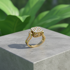 Cushion-Halo Multi-Tiered Diamond