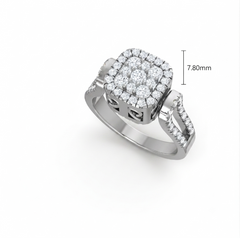 Cushion-Halo Multi-Tiered Diamond