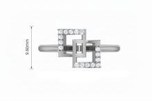 Load image into Gallery viewer, Sleek Dual Square Frame Chain-Link Diamond Encrusted Geometric