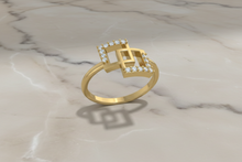 Load image into Gallery viewer, Sleek Dual Square Frame Chain-Link Diamond Encrusted Geometric