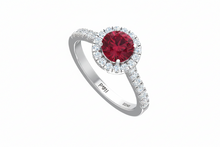 Load image into Gallery viewer, Ruby With Four-Prong Halo
