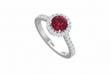 Ruby With Four-Prong Halo