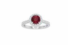 Load image into Gallery viewer, Ruby With Four-Prong Halo