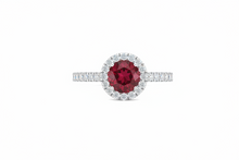 Load image into Gallery viewer, Ruby With Four-Prong Halo
