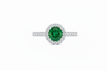 Load image into Gallery viewer, Emerald With Four-Prong Halo