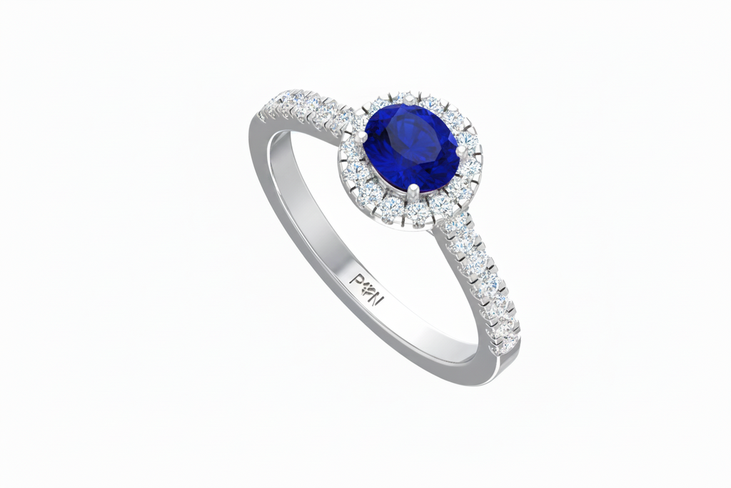 Sapphire With Diamonds Appox One CTTW