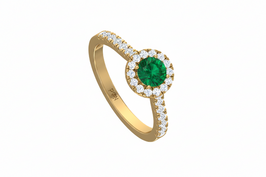 Emerald With Diamonds Appox One CTTW