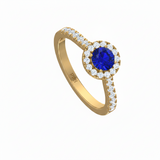 Sapphire With Diamonds Appox One CTTW